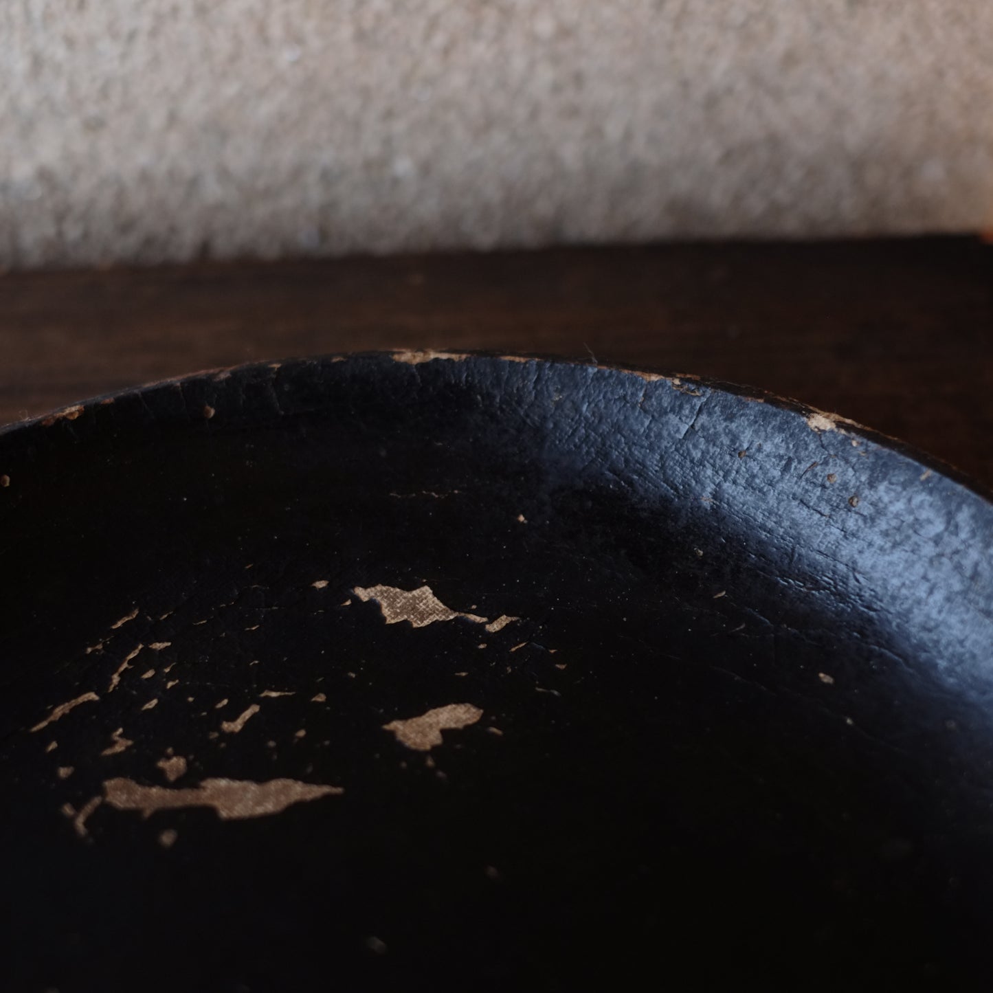 黒侘びた 漆紙皿 見立て盆 繭皿 (明治時代)