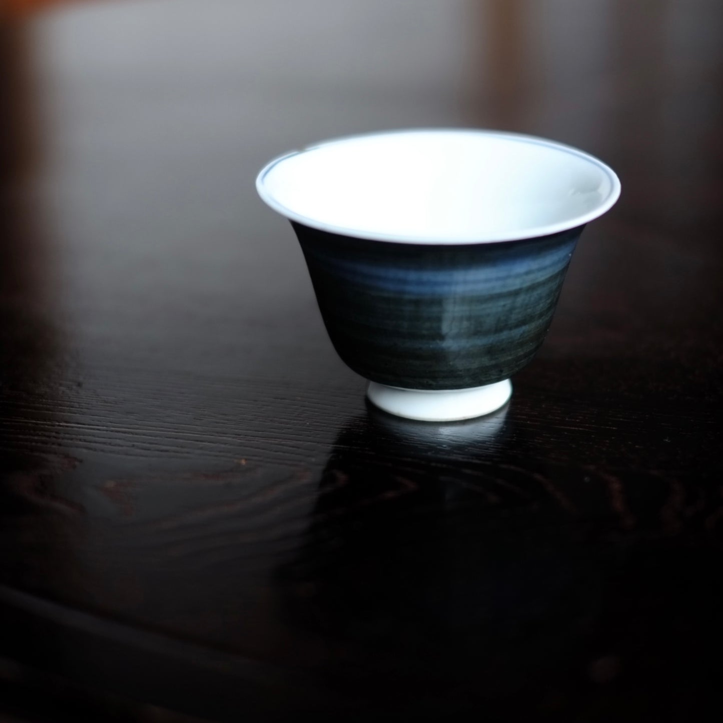 外総呉須 白磁 向付 煎茶椀 (明治〜大正頃)