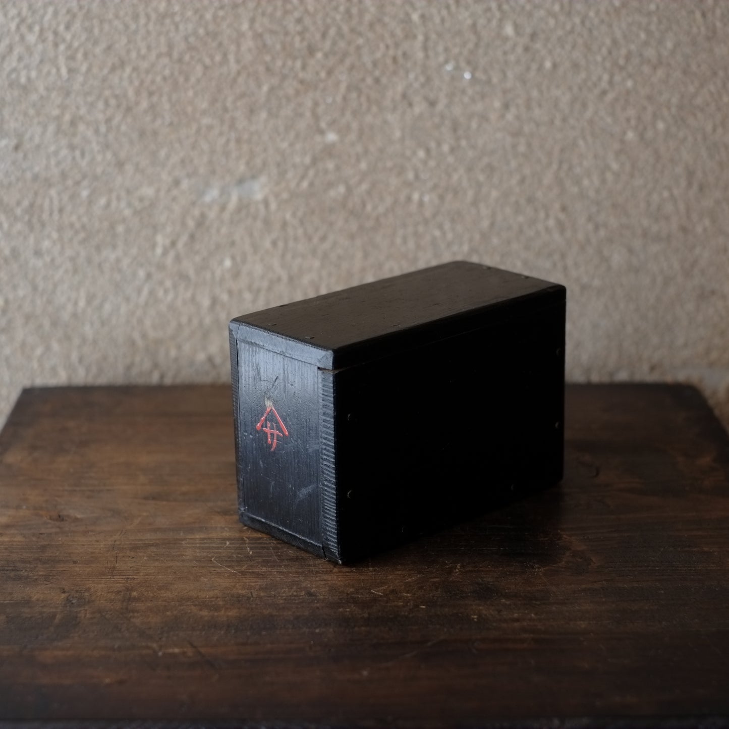 時代 丁稚奉公 黒漆塗 木箱枕 (明治時代)