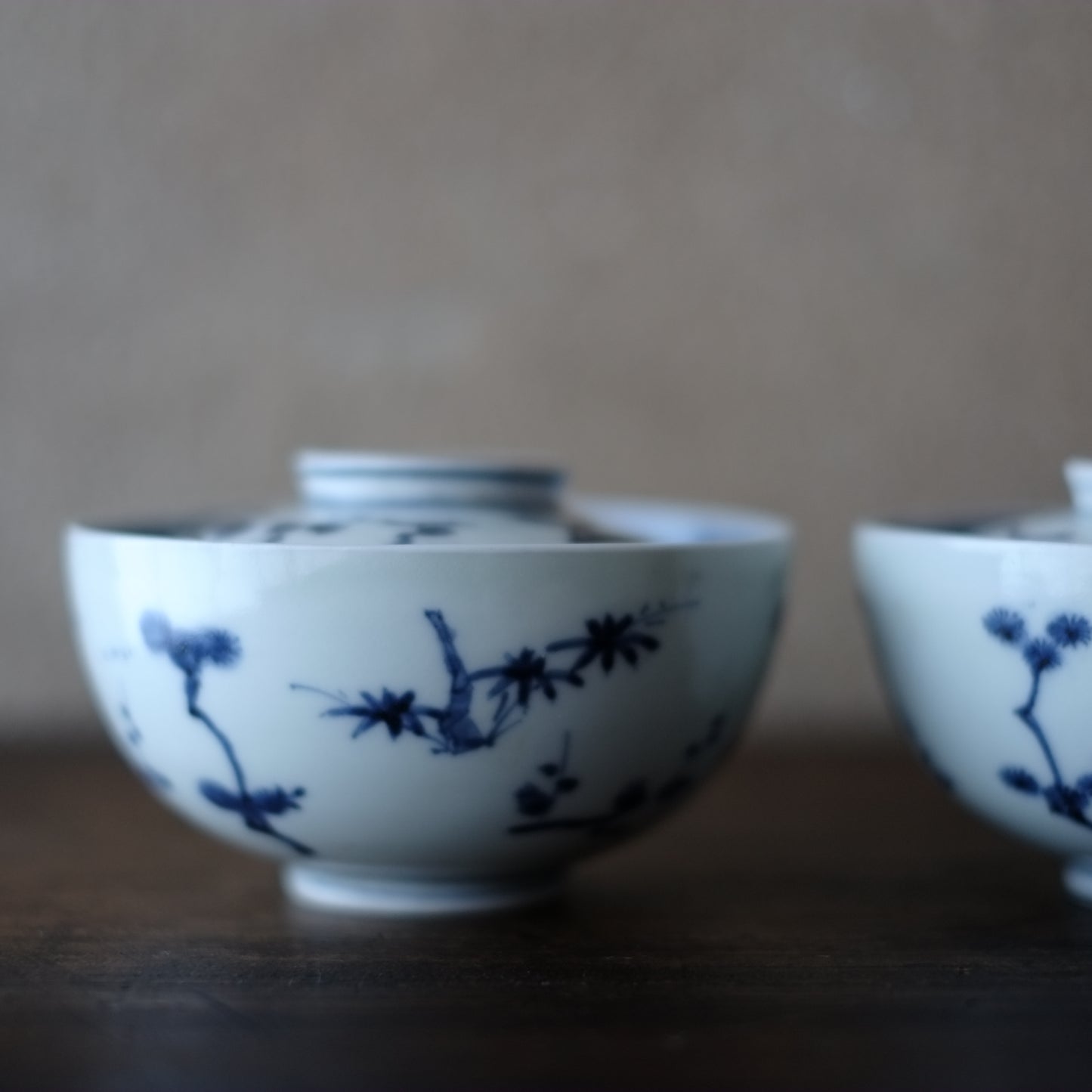 古伊万里 松竹梅文蓋付茶碗(江戸中期頃)
