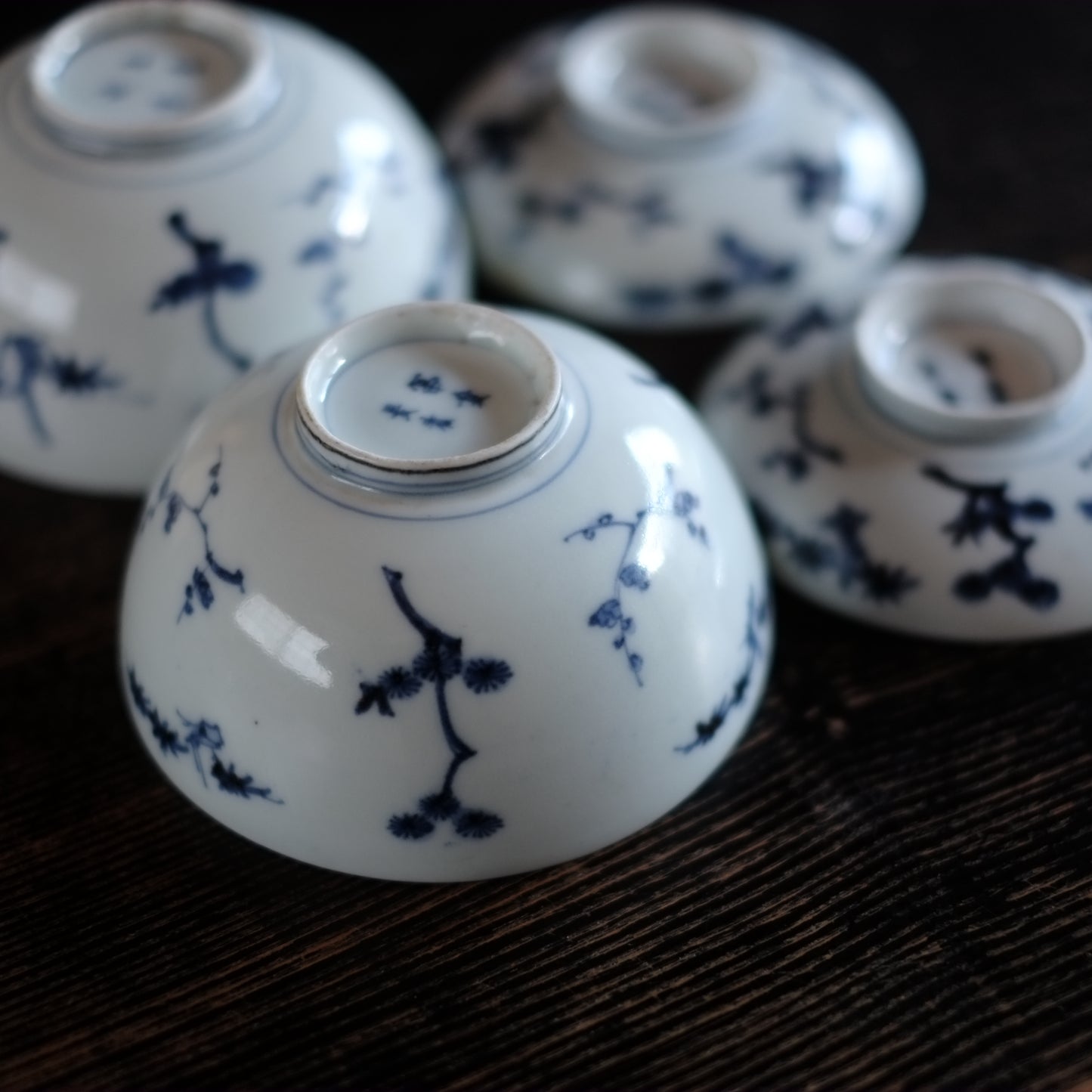 古伊万里 松竹梅文蓋付茶碗(江戸中期頃)