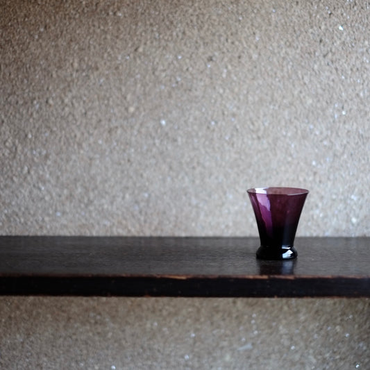 時代 紫硝子 盃 ガラス グラス (江戸末-明治)