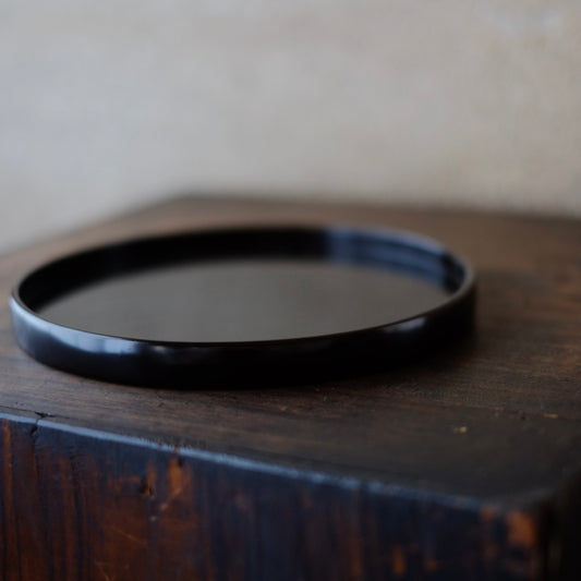 時代輪島塗 大極上本堅地証紙付 銘々盆 (明治〜昭和初期)