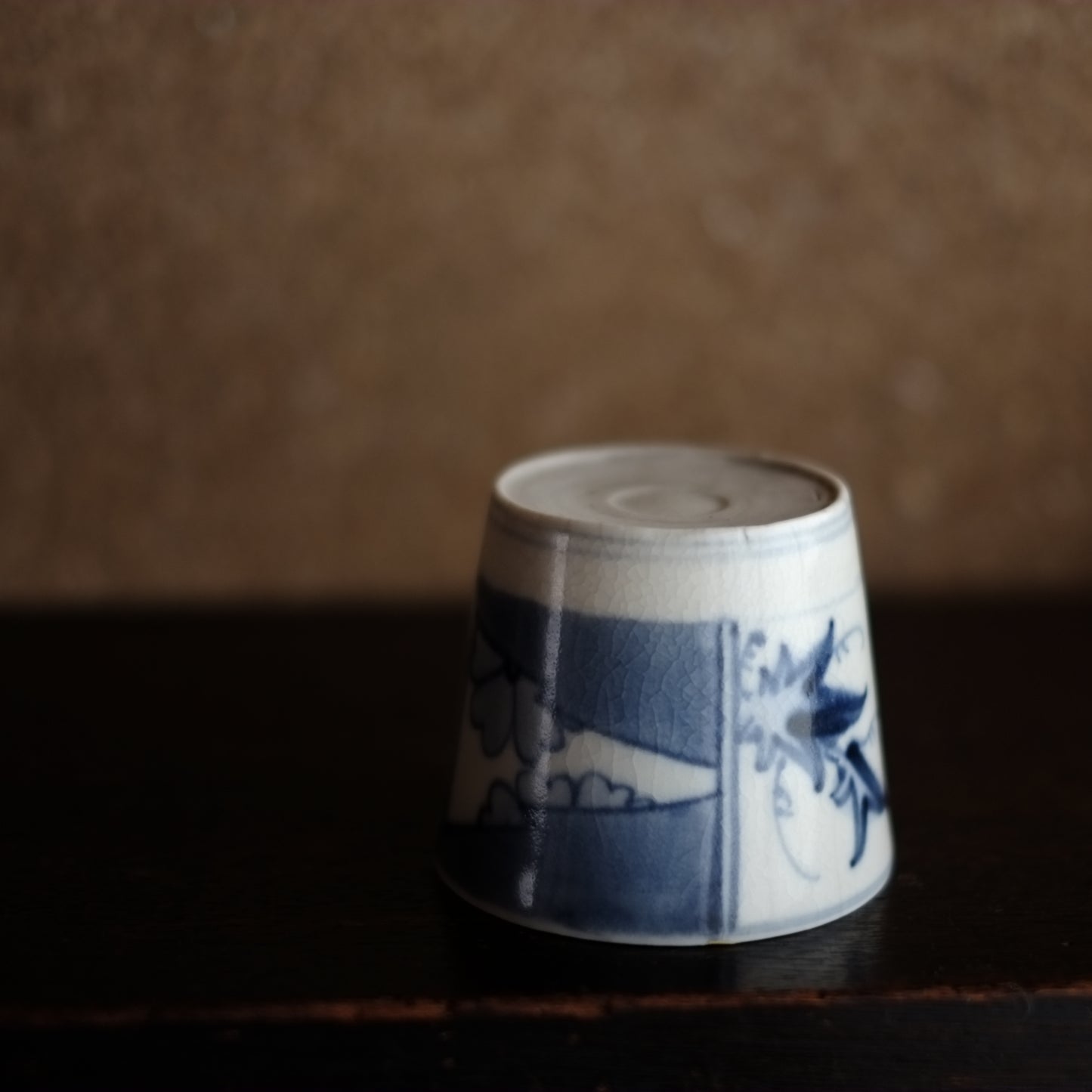 瀬戸太白手 描き分け楓花文 蕎麦猪口 (江戸後期)