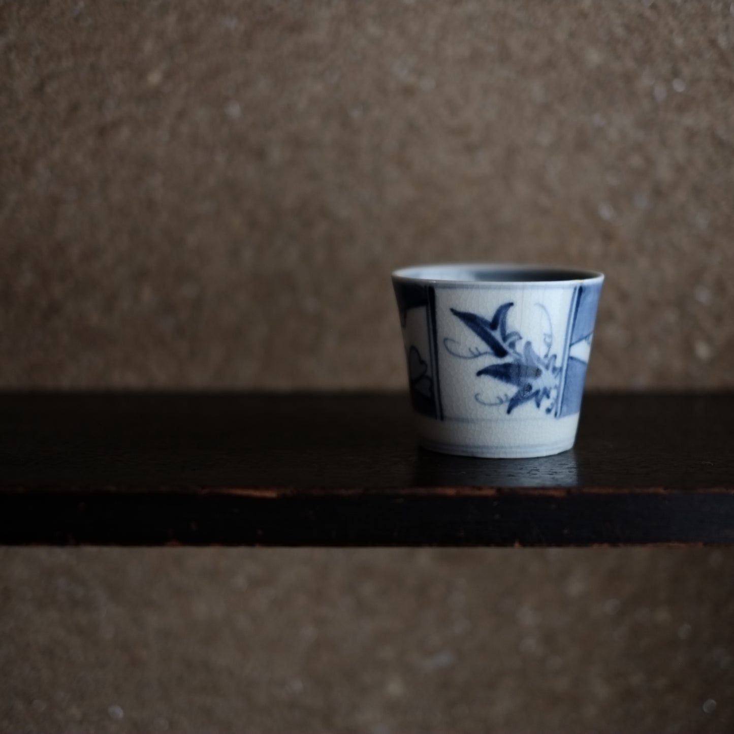 瀬戸太白手 描き分け楓花文 蕎麦猪口 (江戸後期)