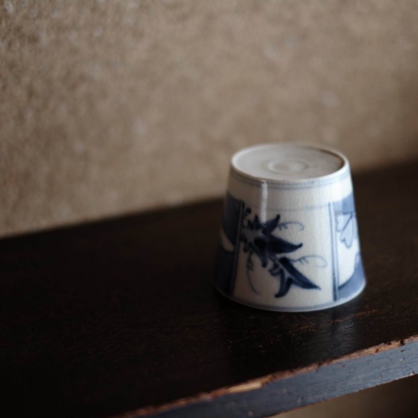 瀬戸太白手 描き分け楓花文 蕎麦猪口 (江戸後期)