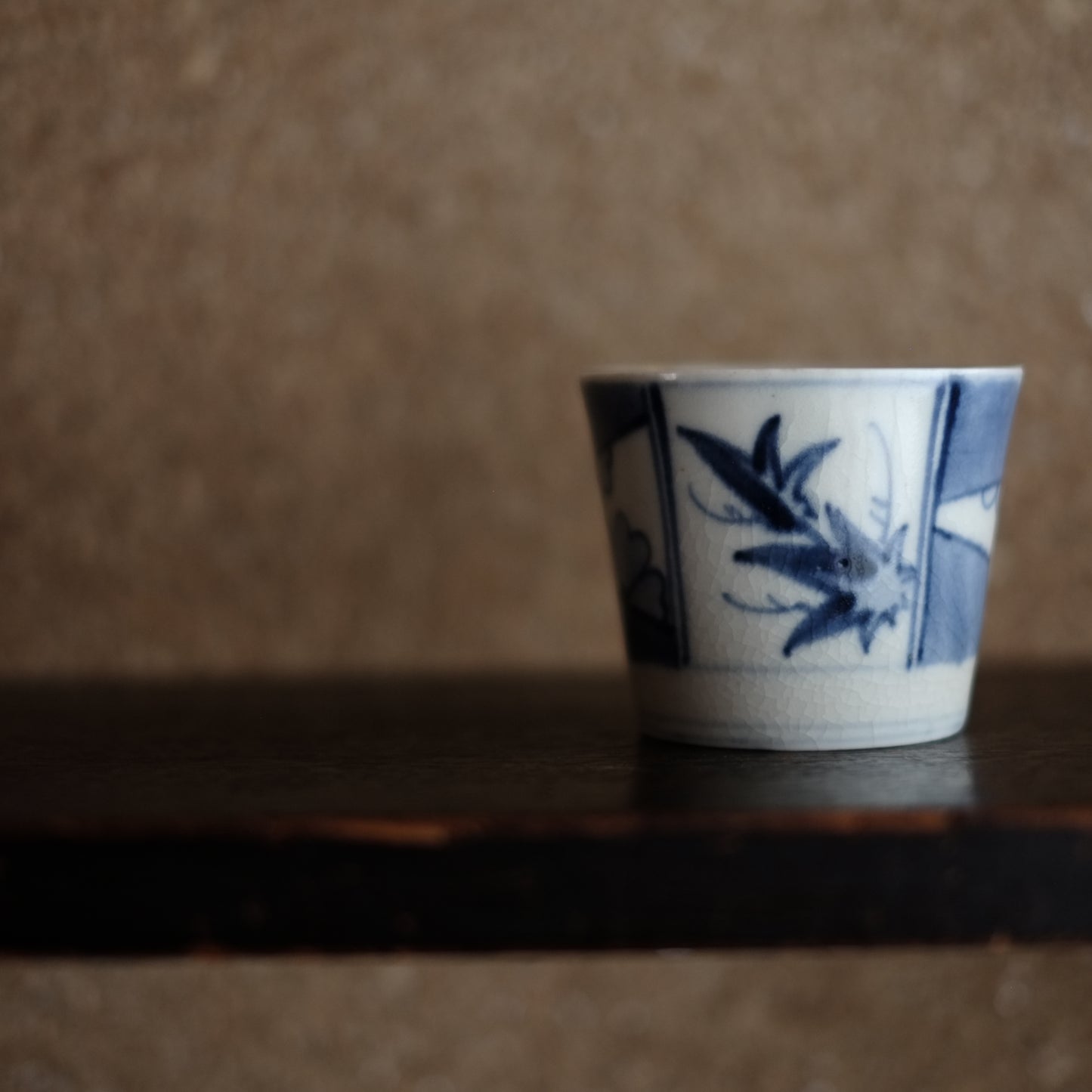 瀬戸太白手 描き分け楓花文 蕎麦猪口 (江戸後期)