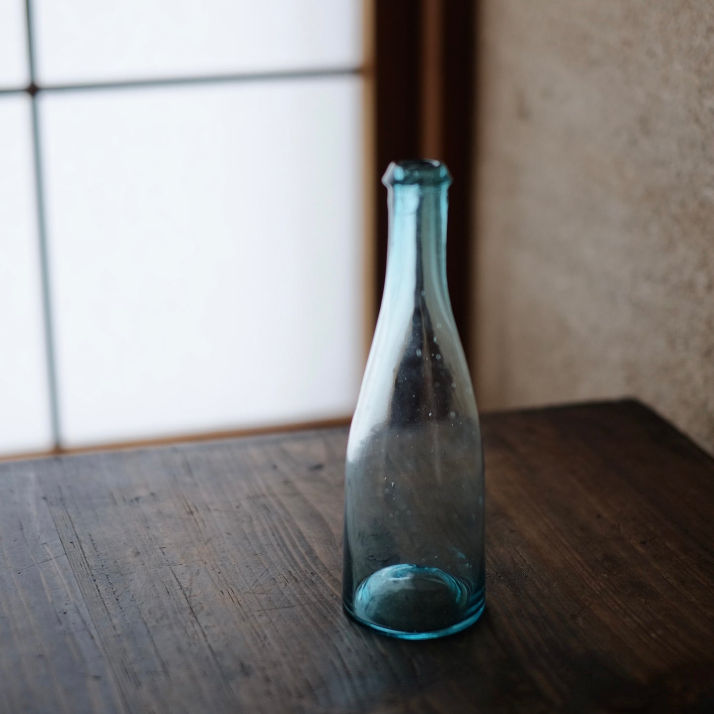 型吹き 蜜柑水ガラス瓶 (昭和初期頃)