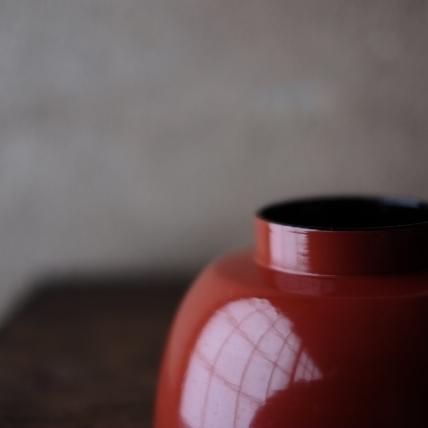 時代 塗り立て朱漆底黒椀 (江戸末-明治)