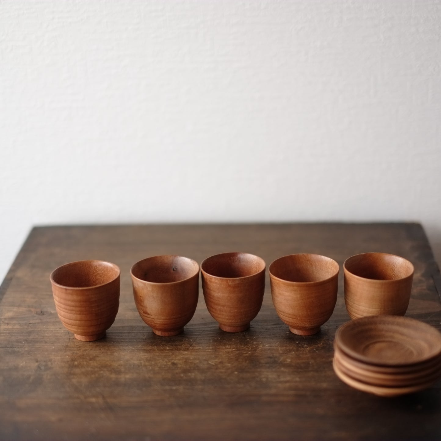 時代 白木 煎茶杯 茶托セット(大正-昭和期)
