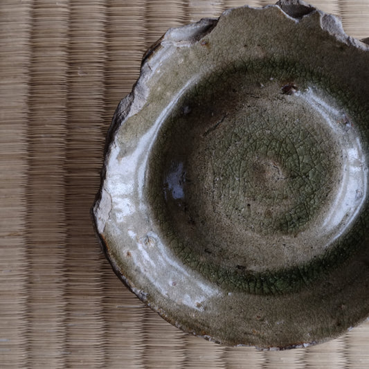 青唐津 残欠 見立て向付 小皿 (桃山〜江戸初期)