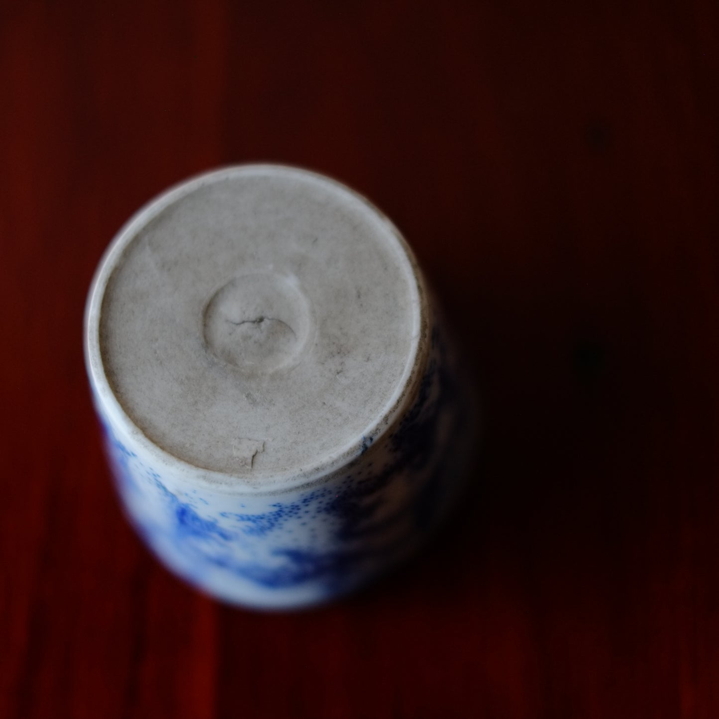 型紙摺印判 雲鶴図蕎麦猪口 (明治時代)