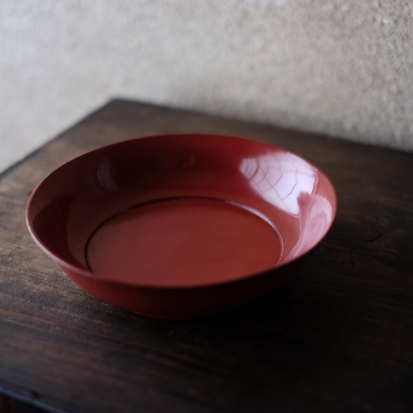 時代 底黒朱漆 端反椿皿 菓子器 銘々皿(明治初期-中期)