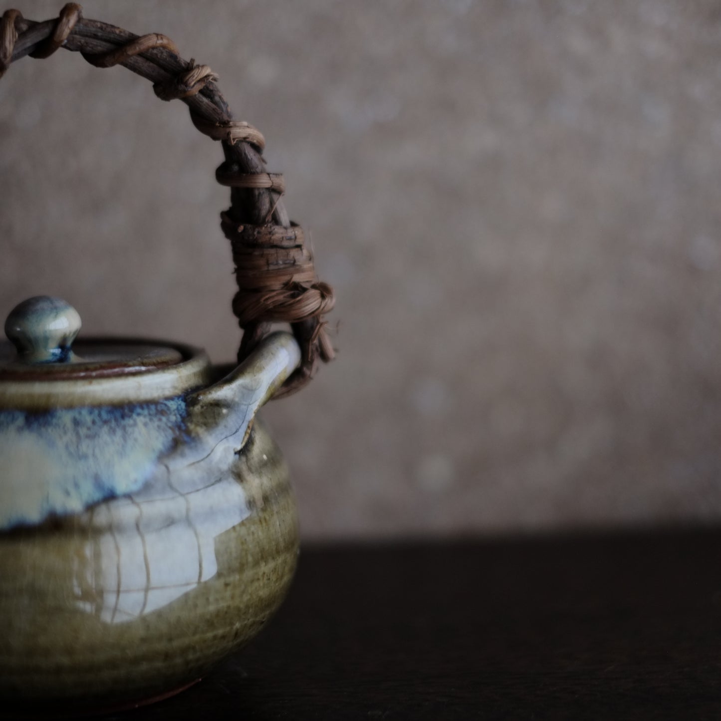 時代 小代焼 藁灰釉土瓶 茶急須 (昭和期)