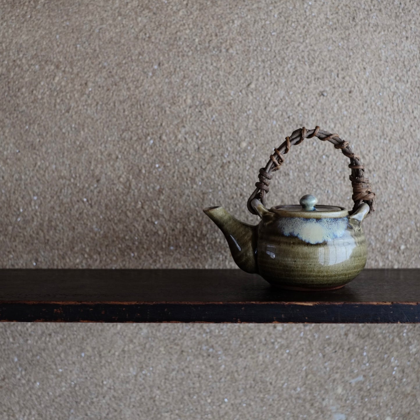 時代 小代焼 藁灰釉土瓶 茶急須 (昭和期)