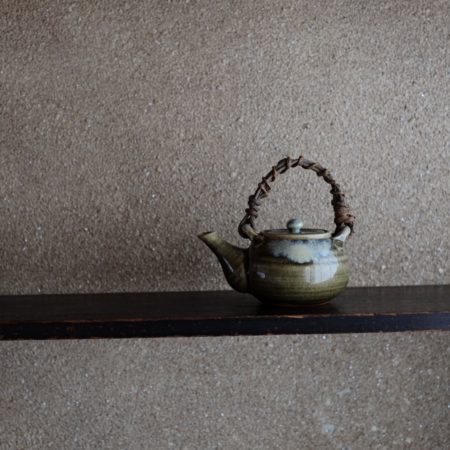 時代 小代焼 藁灰釉土瓶 茶急須 (昭和期)