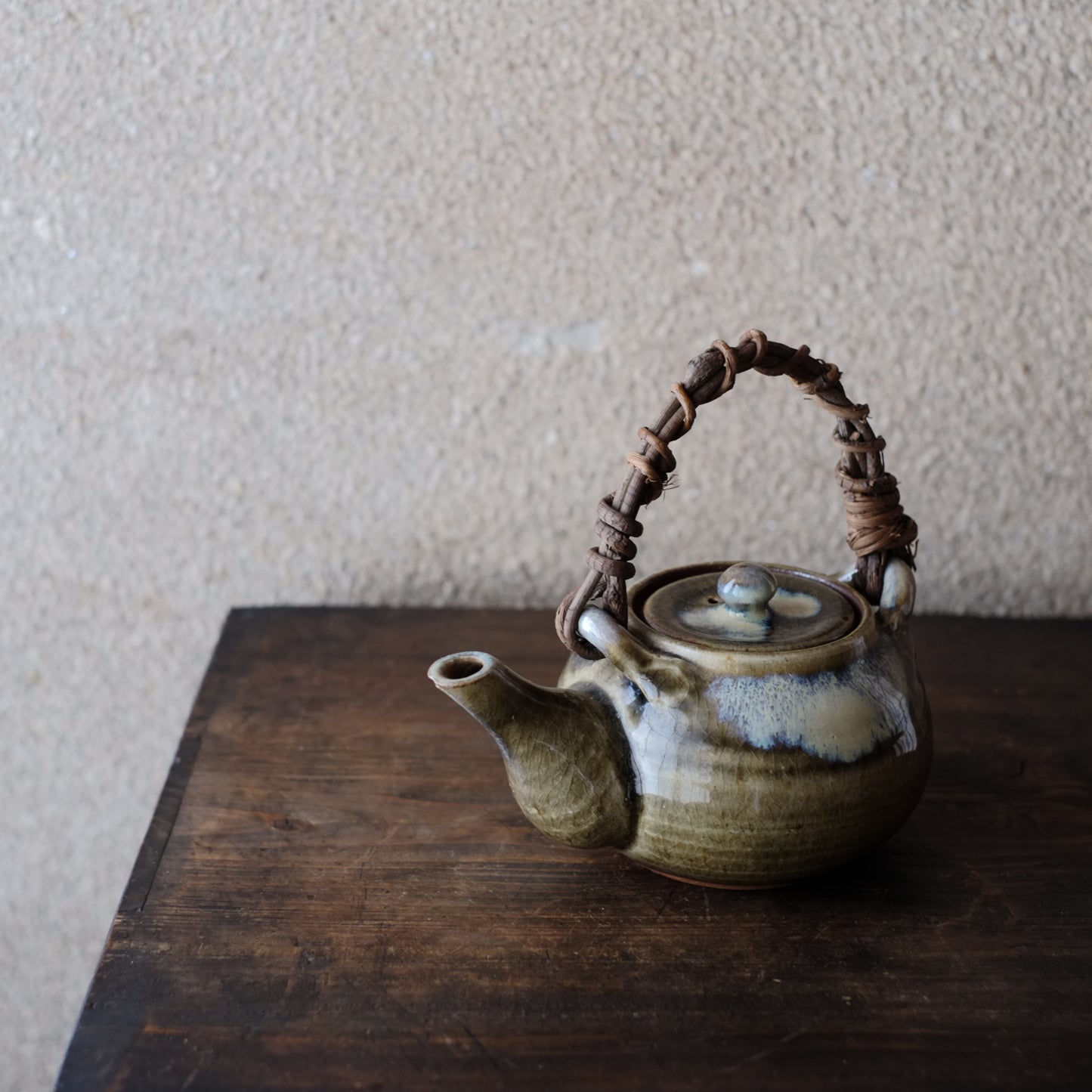 時代 小代焼 藁灰釉土瓶 茶急須 (昭和期)
