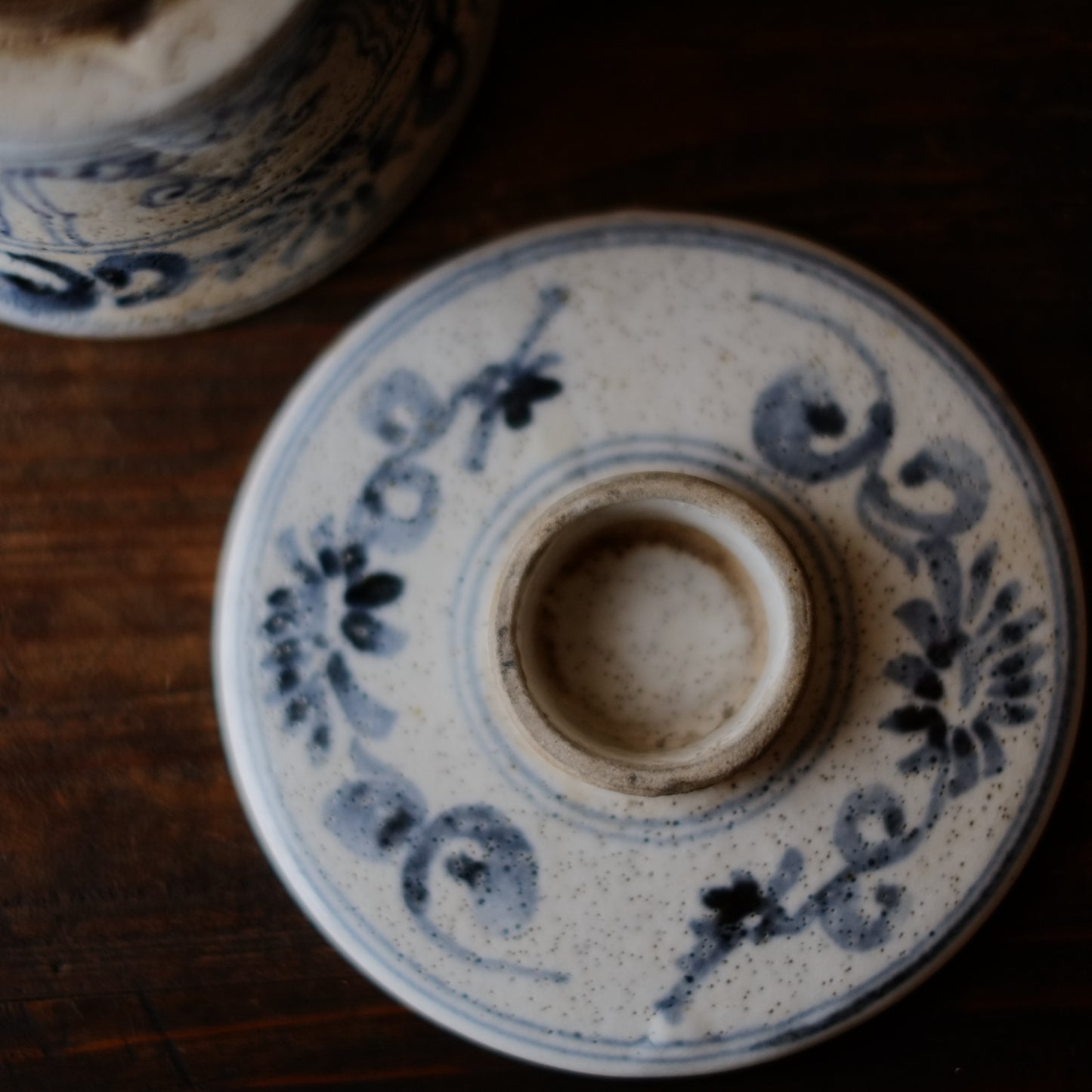 古曽部焼 安南手染付 蓋付向付 (明治時代)