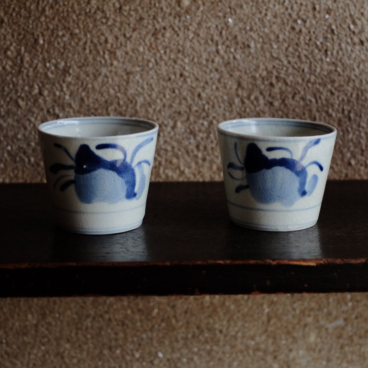 瀬戸太白手 巻貝文 蕎麦猪口 (幕末頃)
