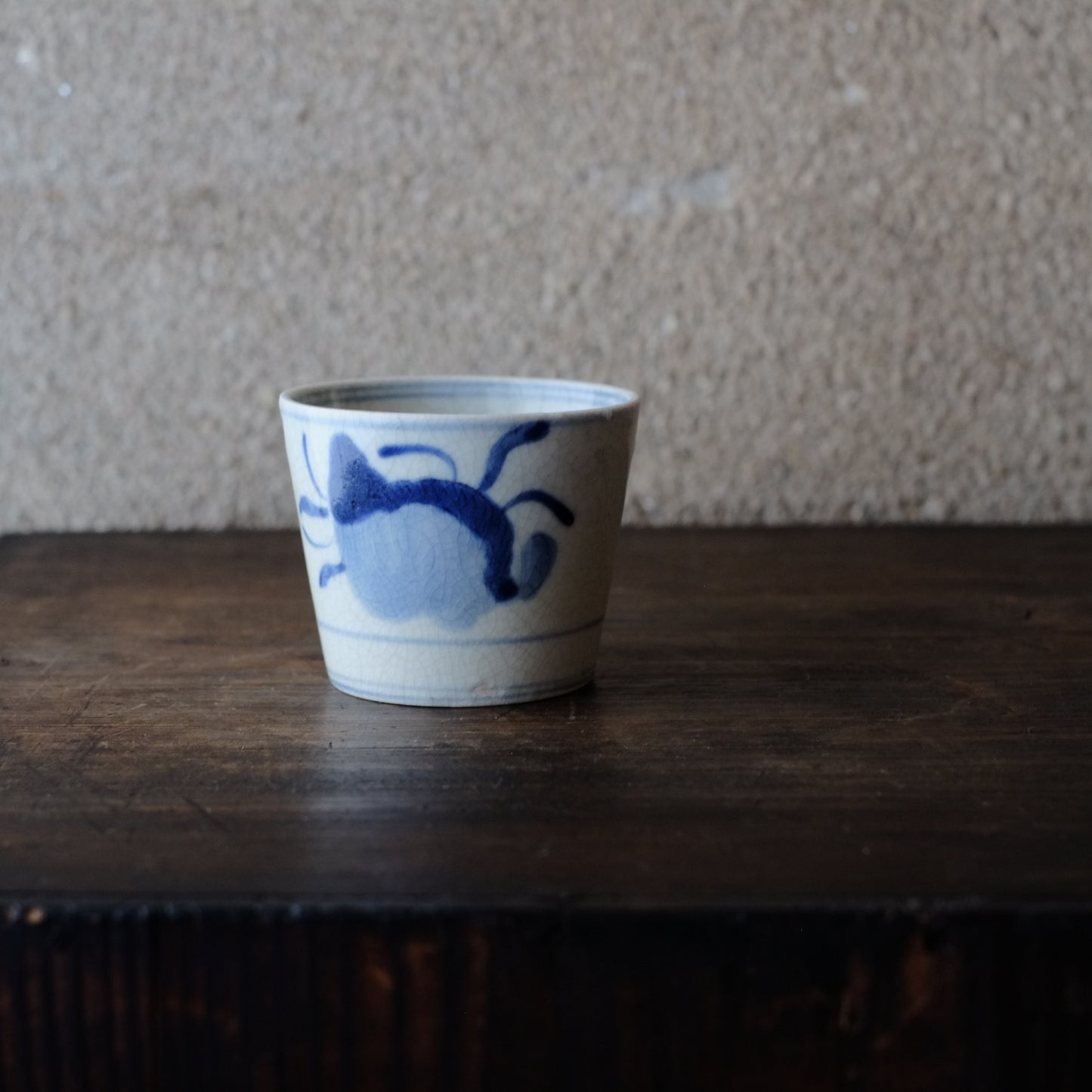 瀬戸太白手 巻貝文 蕎麦猪口 (幕末頃)