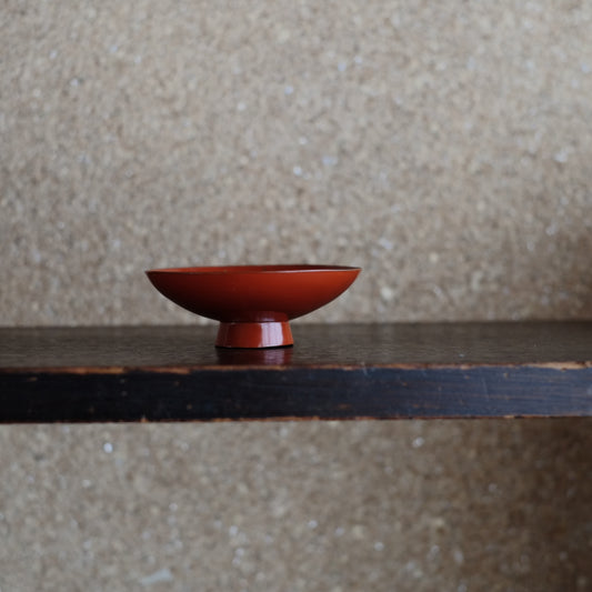 秋草鳥文 切金高蒔絵朱漆 酒盃(明治時代)