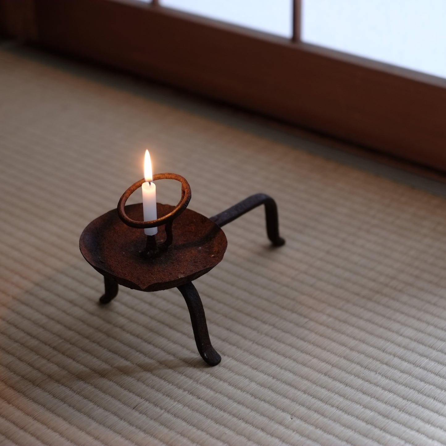 時代 錆びれた鉄製手燭 (江戸時代)