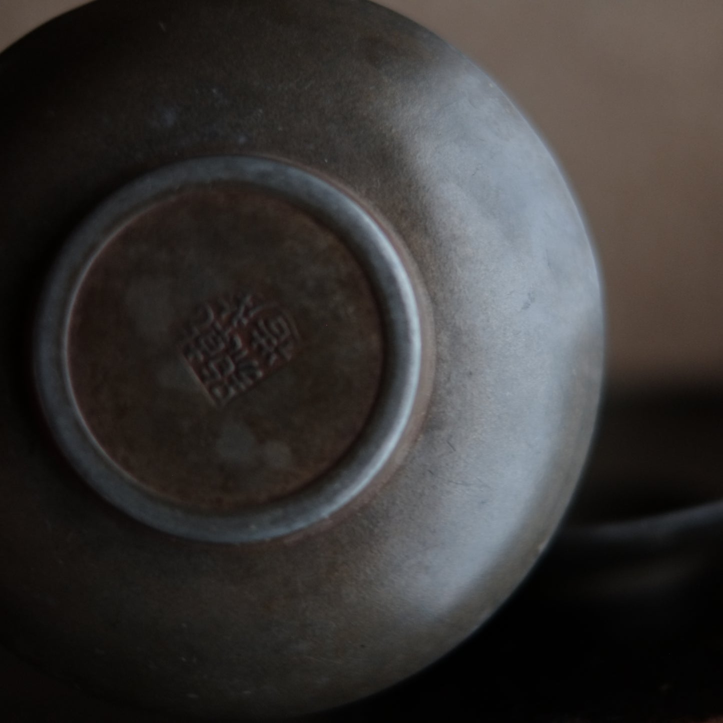 時代 古錫君子図 茶托 六枚揃セット