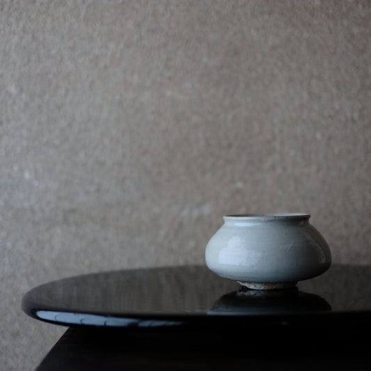 李朝 堅手白磁塩笥 茶碗 (李朝前期)