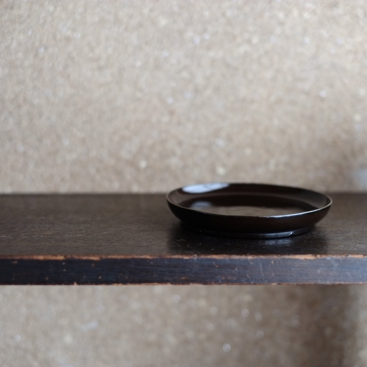 縁金溜黒漆小皿 (小) (江戸後期〜明治初期)