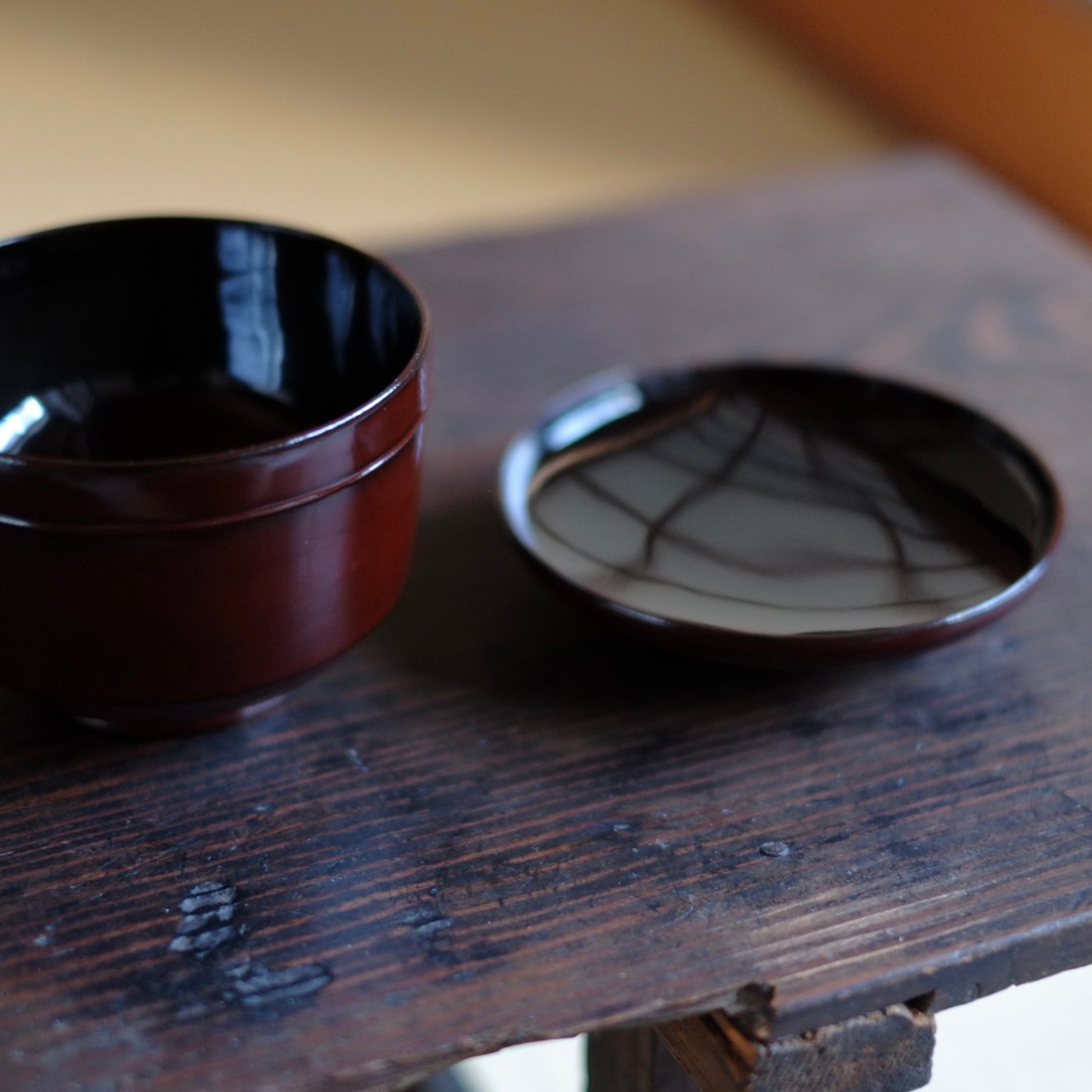 時代 外潤塗内黒漆蓋付壺椀 五客揃 (幕末-明治期)