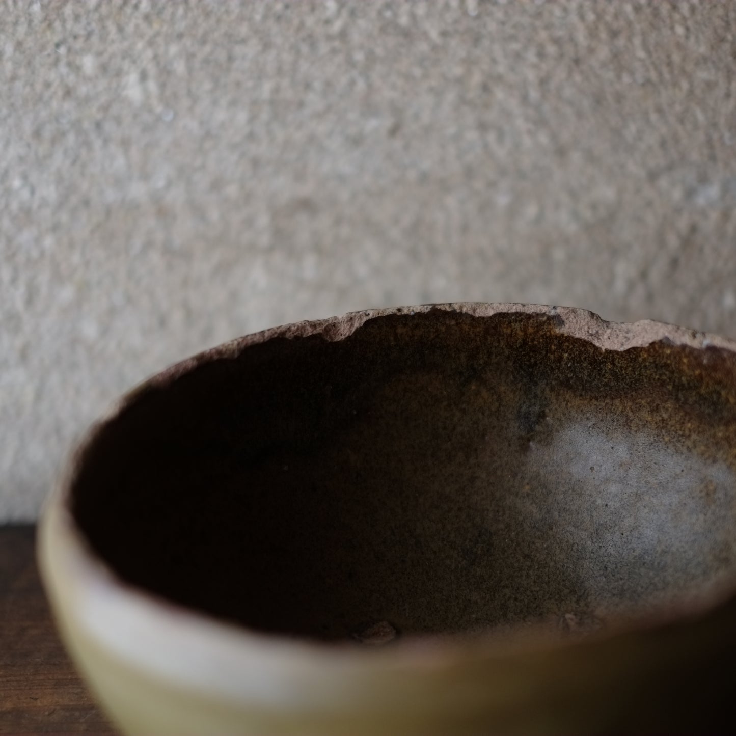 時代 堤焼 緑褐釉片口(明治期頃)