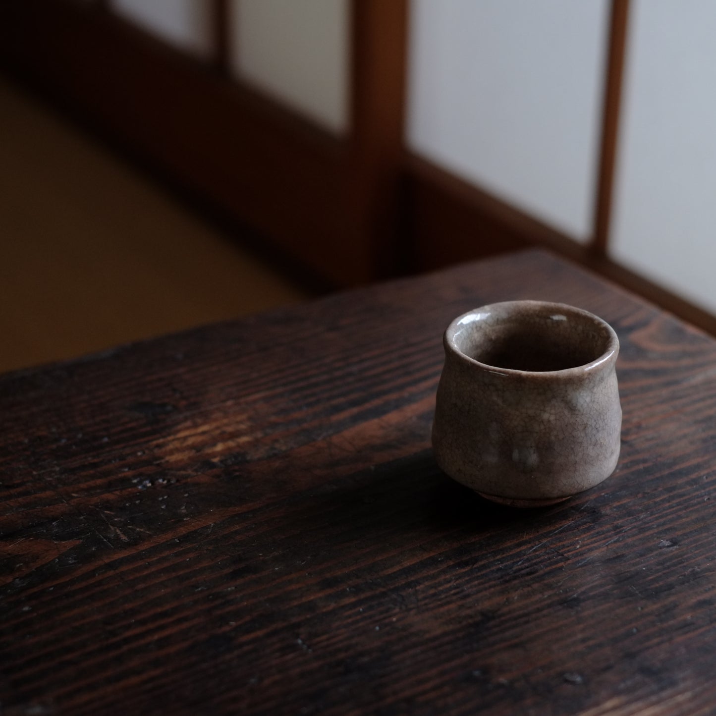 姿肌身の良い 時代萩焼 ぐい呑み 筒盃(昭和期頃)