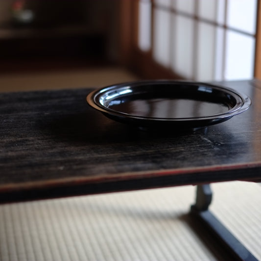 黒根来 布着菓子盆 時代箱付(江戸時代)