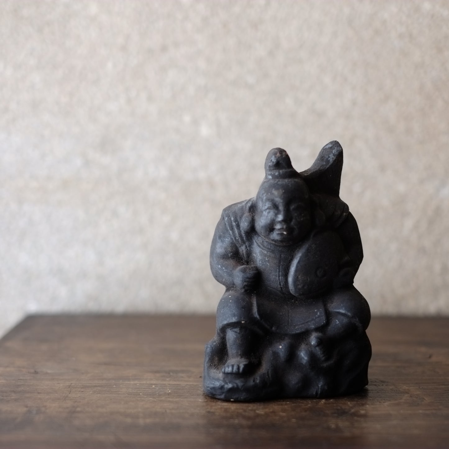 時代 恵比寿像 土人形 陶器 (明治期頃)