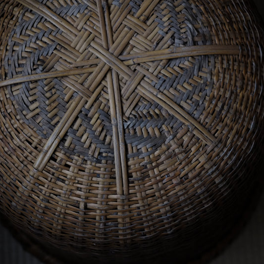 時代 竹編 深籠 特大 (明治-戦前頃)