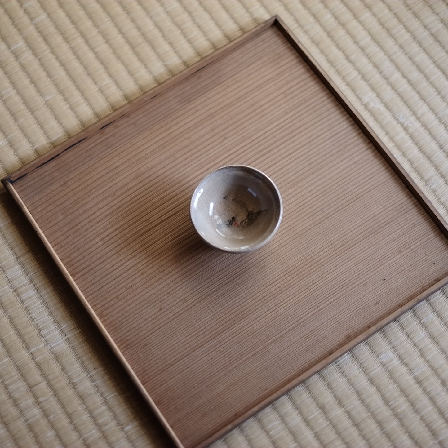 時代　長石釉　鳥居図盃　(幕末-明治頃　19世紀末)