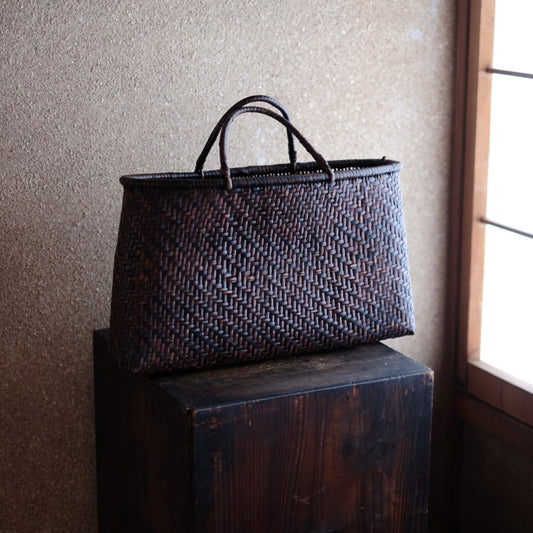 時代　竹編手提籠（20世紀）