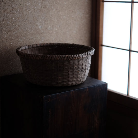 時代 竹編 深籠 小(明治-戦前頃)