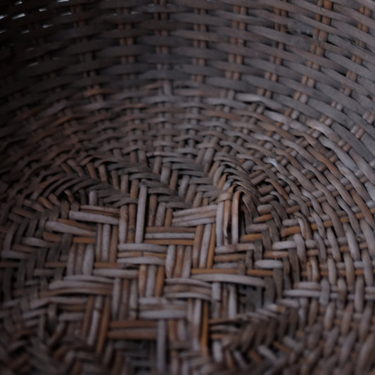 時代 竹編 深籠 中(明治-戦前頃)