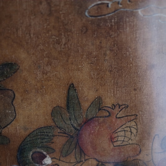 時代　李朝民画絹本葡萄図　額装品　(李朝中-後期)