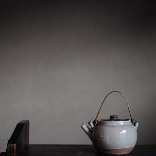 時代 灰釉土瓶 茶急須 (明治末-昭和初期)