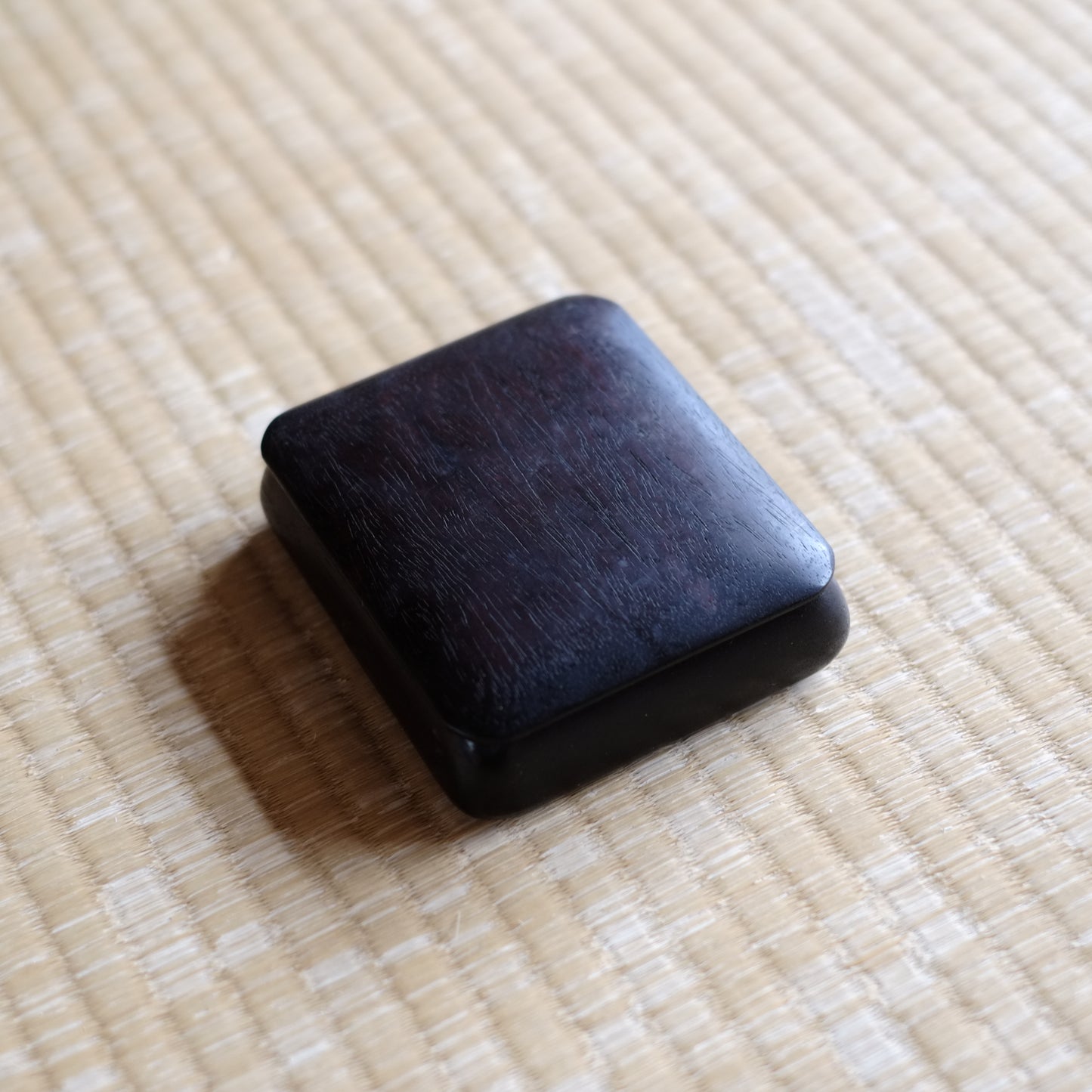 時代　唐木　四方蓋付小箱