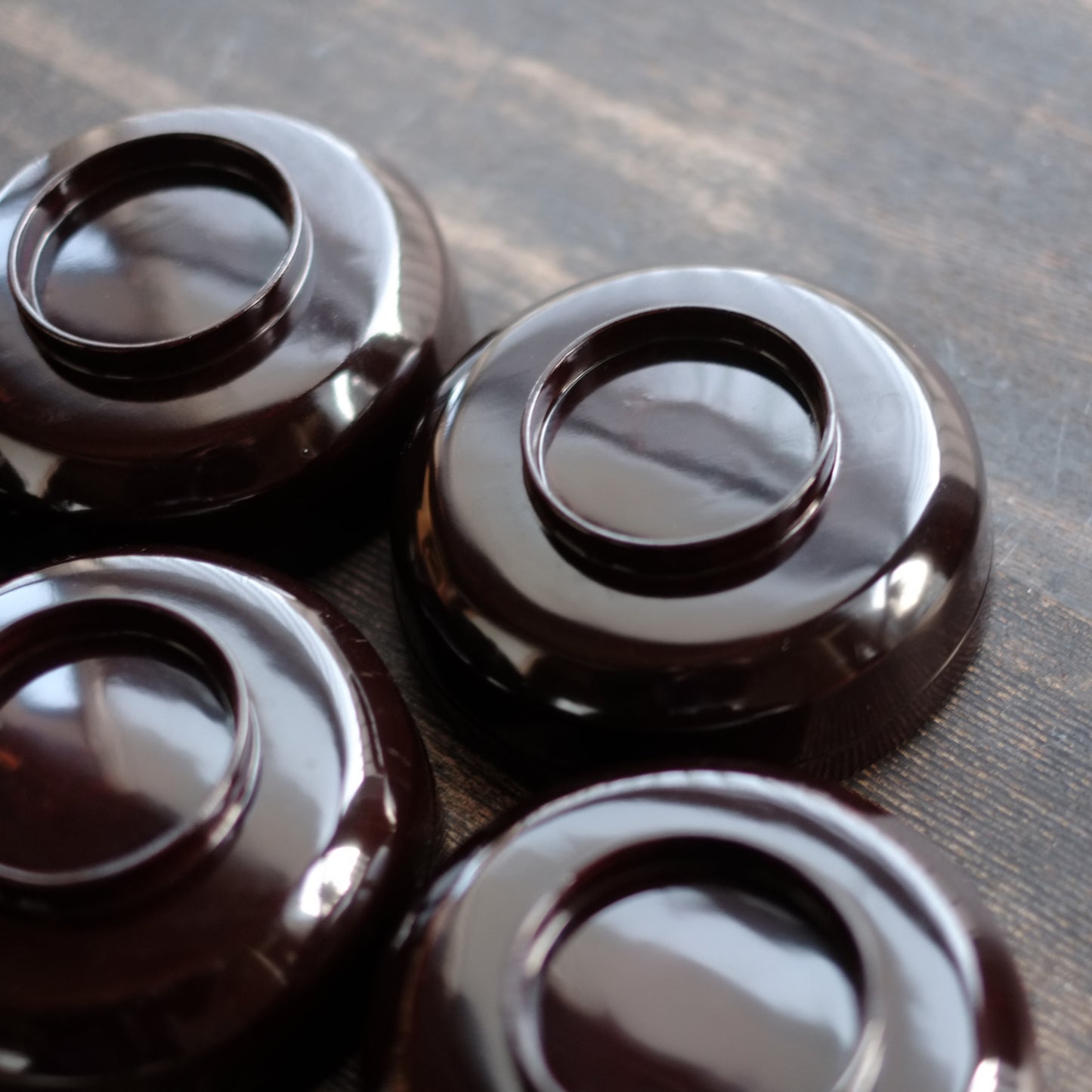 時代　黒漆真塗面取平椀（江戸後-末期）