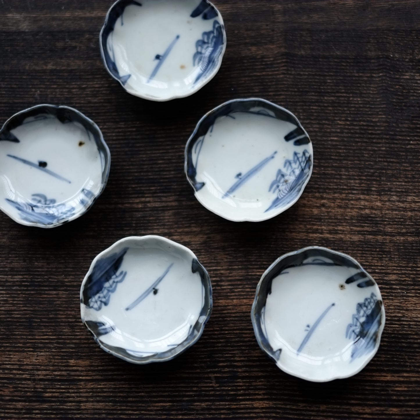 古伊万里　山水図　豆皿（江戸時代）
