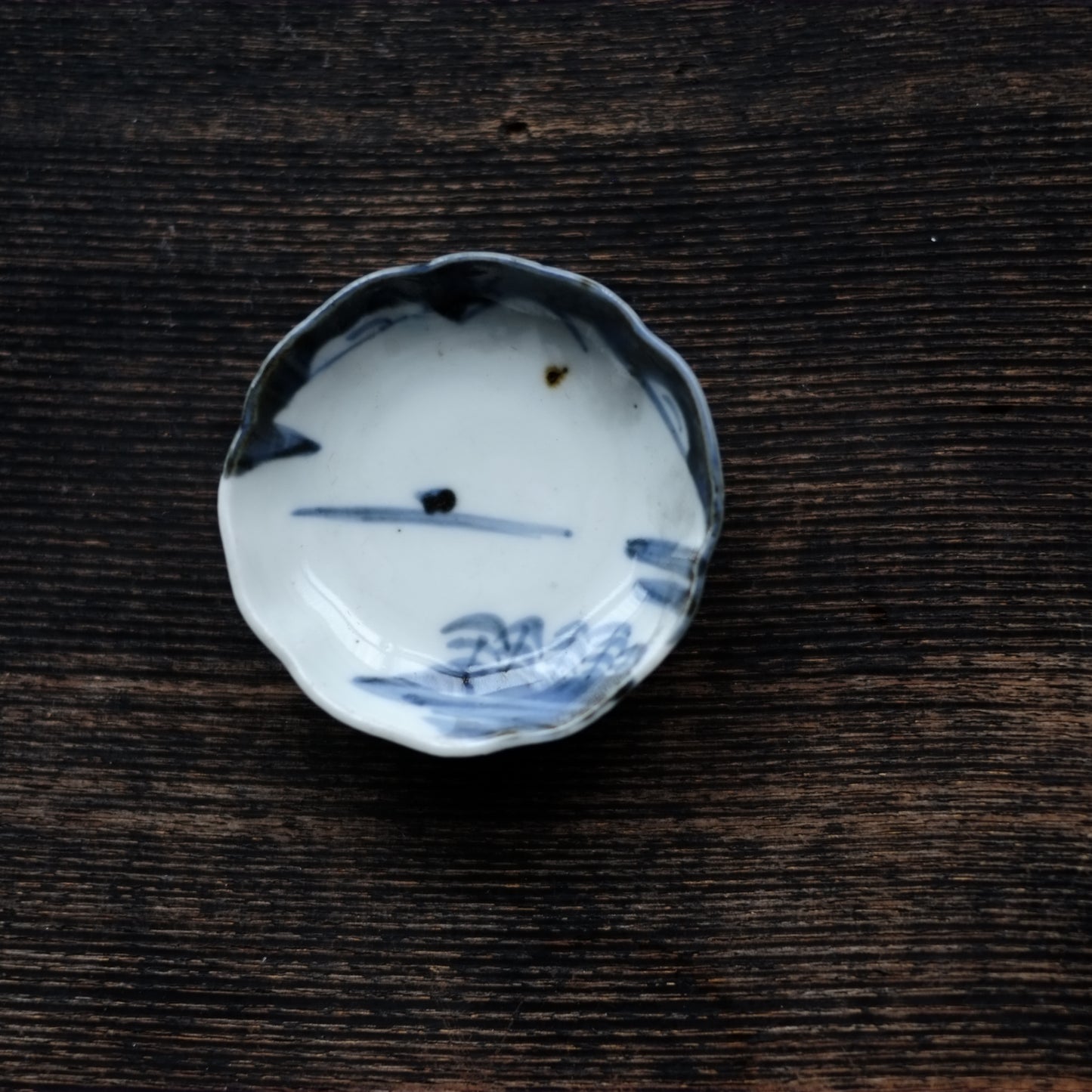 古伊万里　山水図　豆皿（江戸時代）