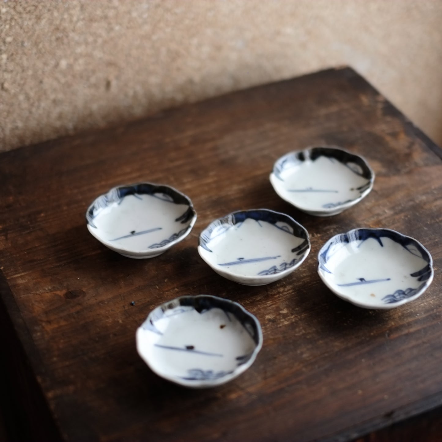古伊万里　山水図　豆皿（江戸時代）