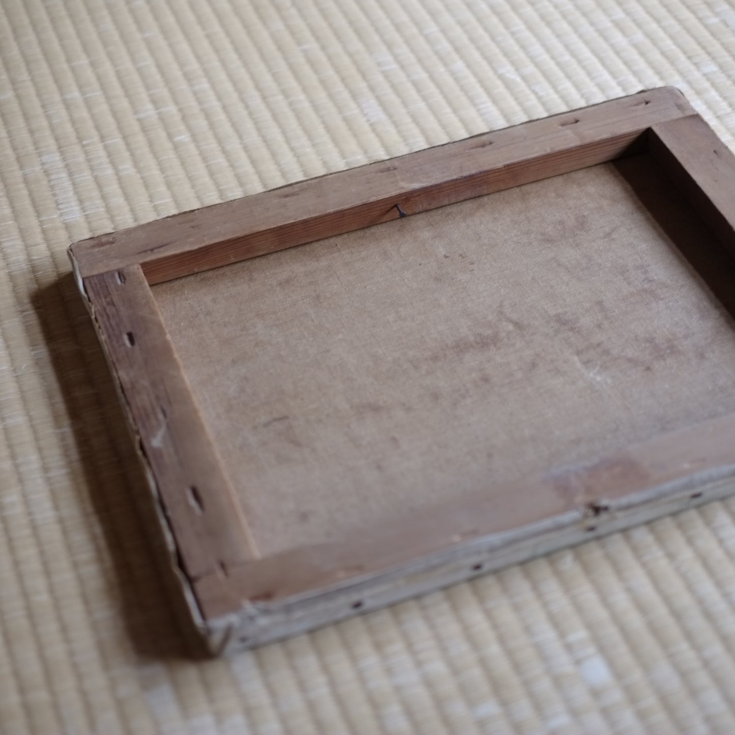 時代　キャンバス湖畔図絵画(時代不詳)