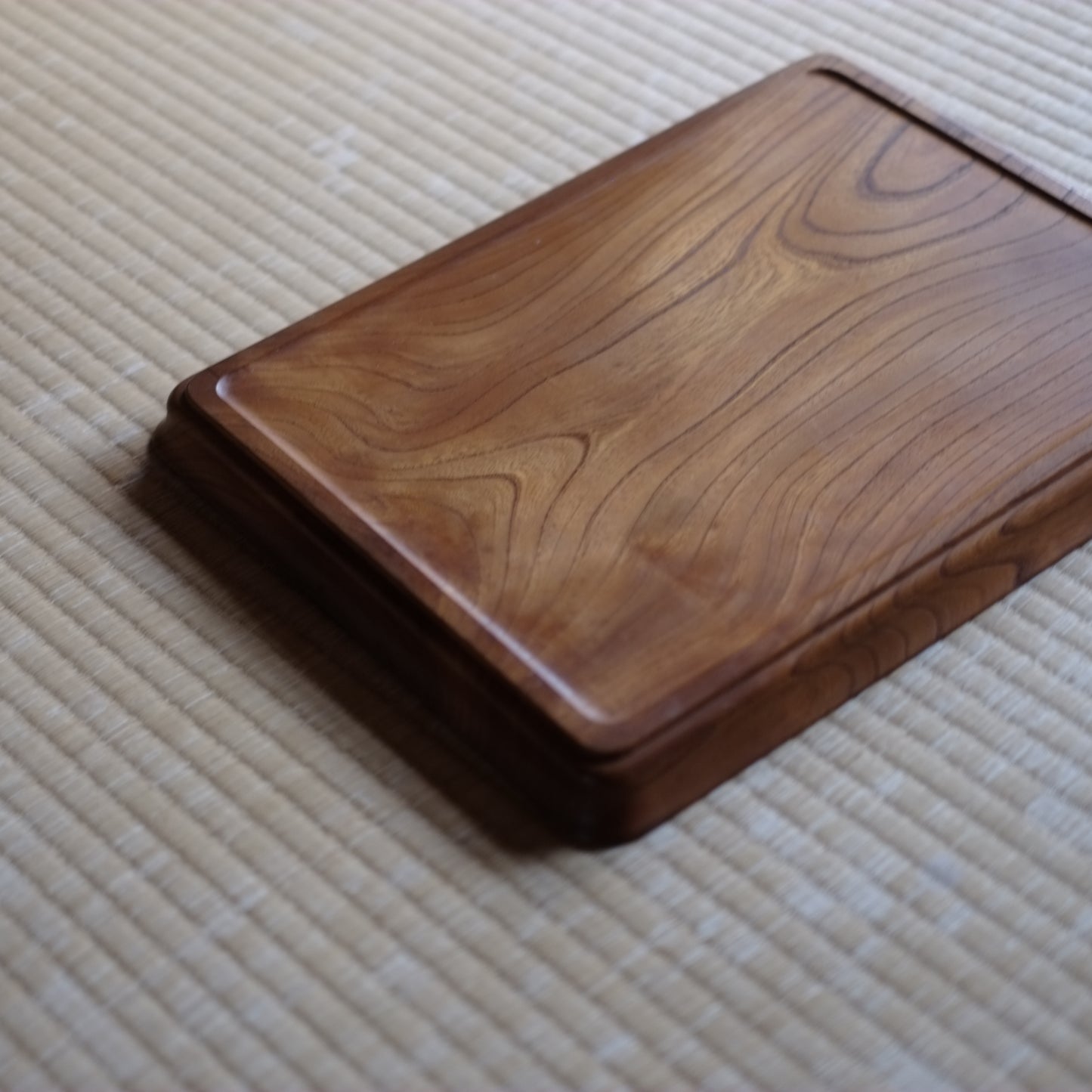 時代　白木長方刳抜木地盆　(大正-戦前頃)