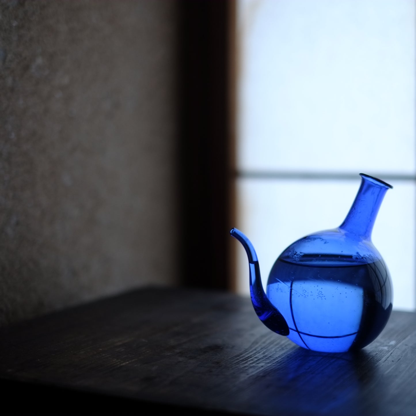 時代　注口青ガラス　ちろり　(20世紀)