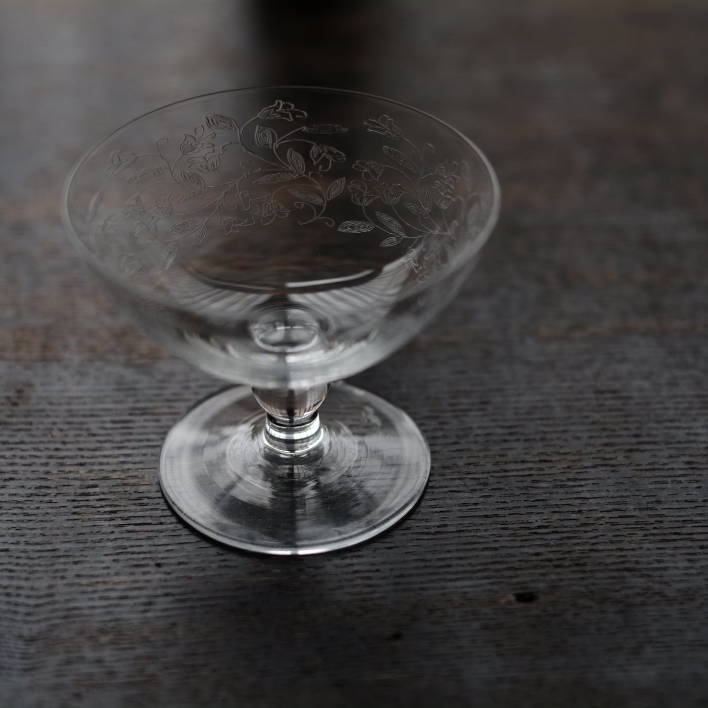 時代欧州　エッチング  クープグラス　(1900'〜1950's)